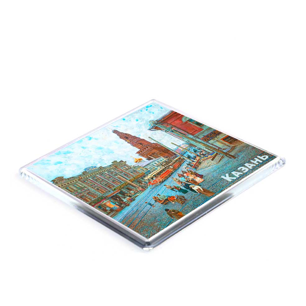 Магнит акриловый "Улица Баумана, Казань" — Пешеходная сказка на вашем холодильнике!