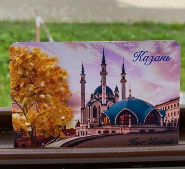 Магнит дерево янтарь Казань Кул Шариф