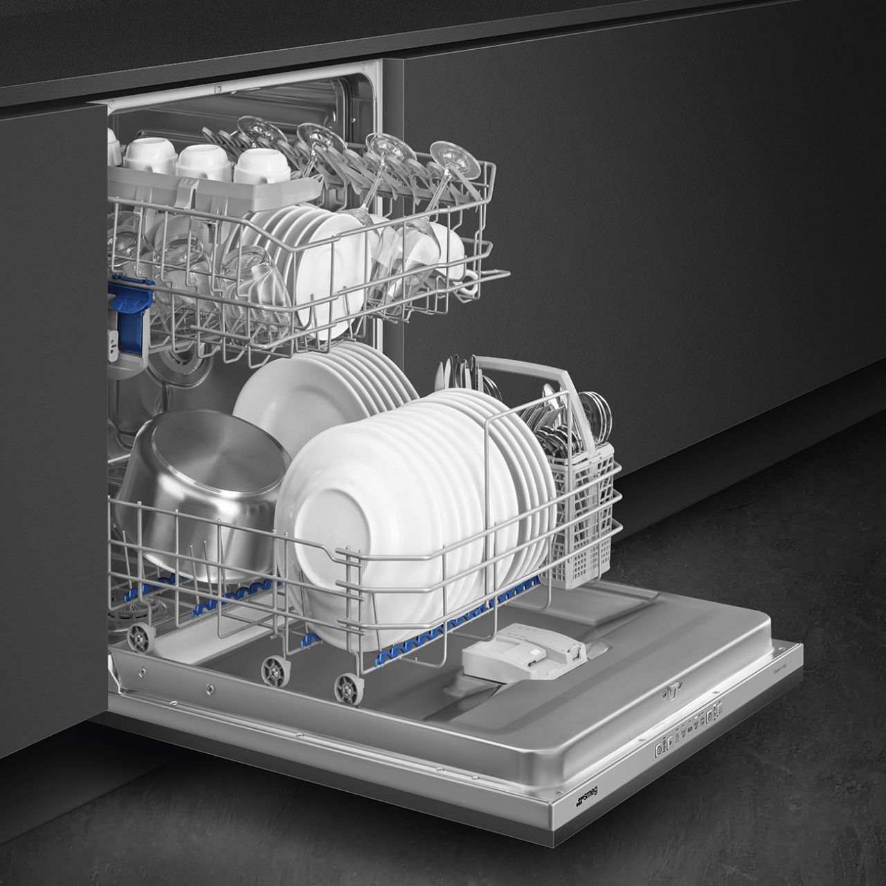 Встраиваемая посудомоечная машина Smeg STL281DS Автооткрывание Dry Assist