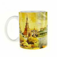 Керамическая кружка с видом Казанского Кремля, принт с картины известного художника, 330мл