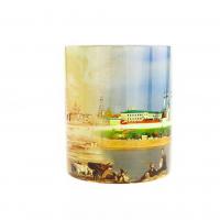 Кружка керамическая с принтом "Казанский кремль: прошлое и настоящее" архитектура города.