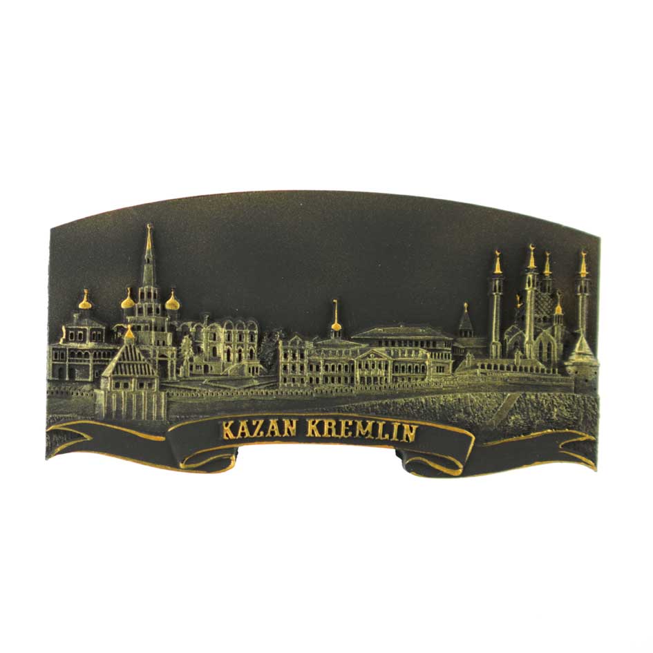 Магнит барельеф 10х5см Кремль чёрное золото_14