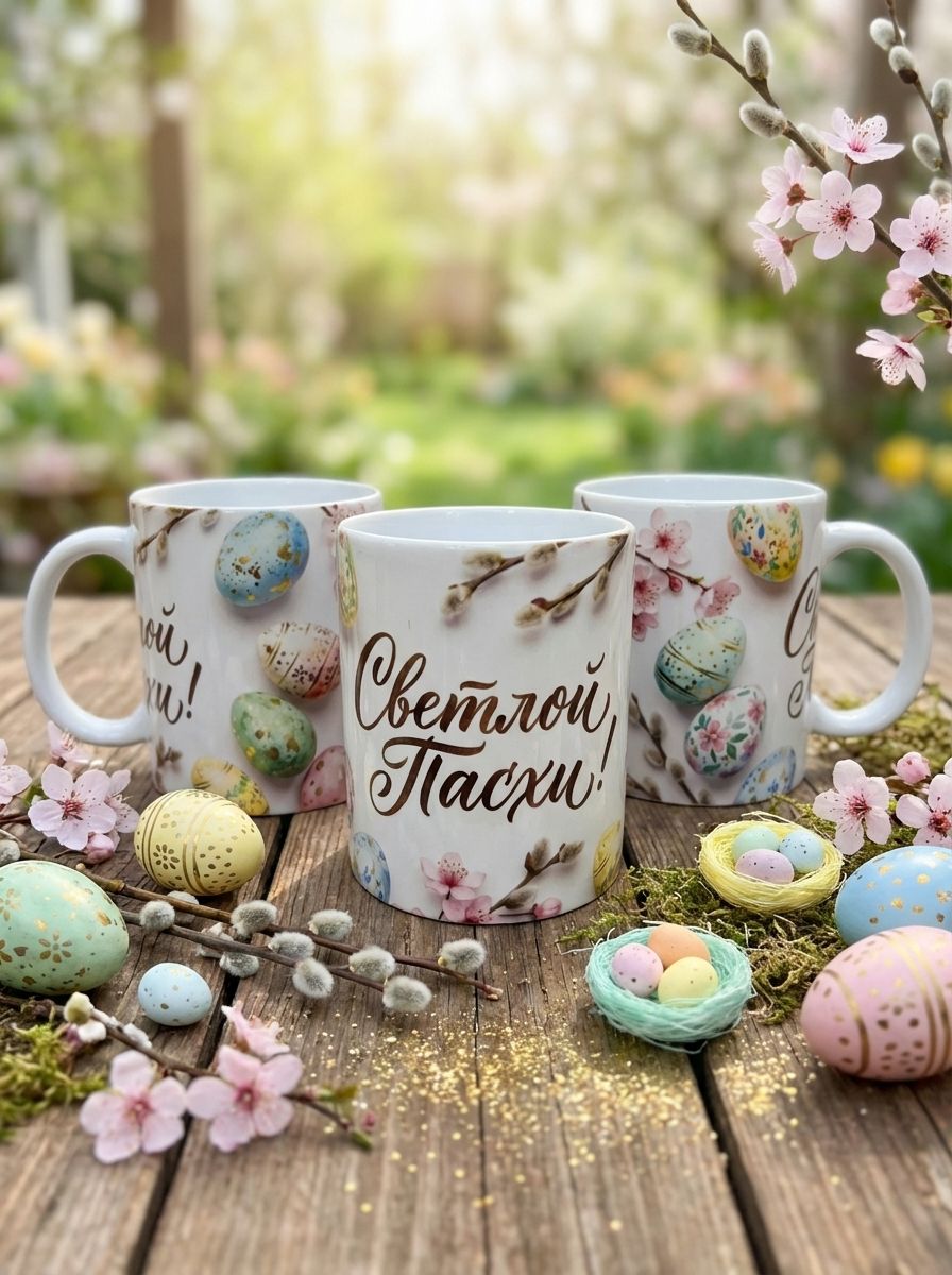Керамическая пасхальная с разукрашенными яичками, рисунки для пасхи 2026 г.