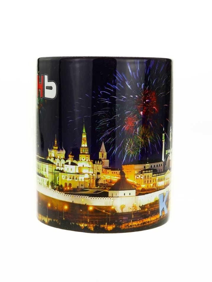 Кружка керамическая "Панорама Казанского кремля. Салют"