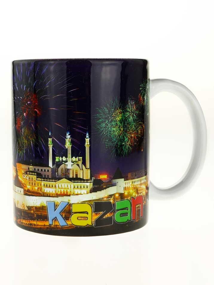 Кружка керамическая "Панорама Казанского кремля. Салют"