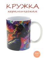 Керамическая кружка с ярким музыкантом "Кларнет"
