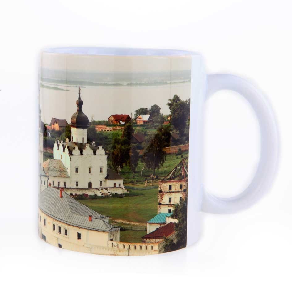 Керамическая кружка с изображением Успенского собора Свияжск, объем 330мл.