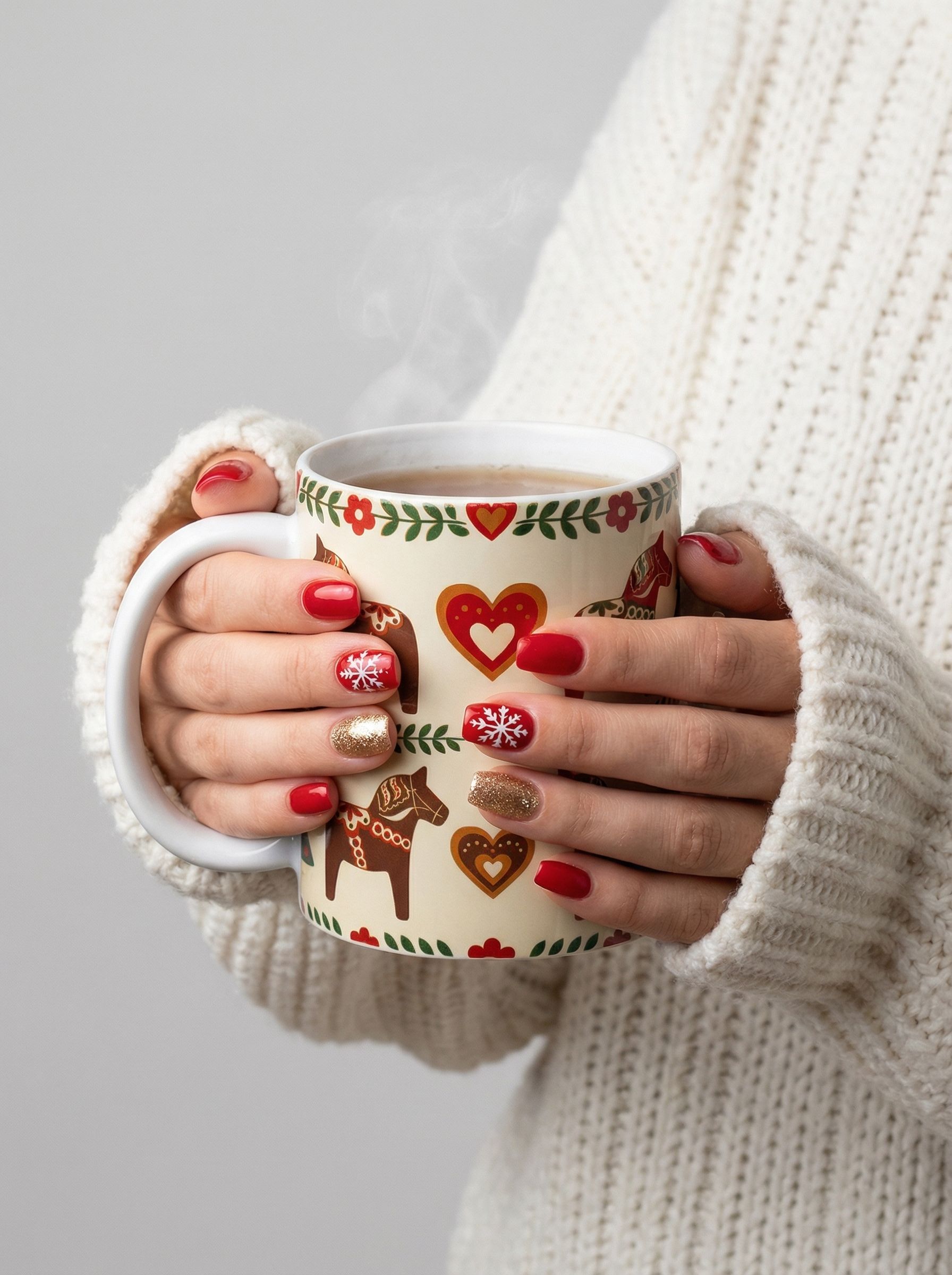 Кружка керамическая "Пряничная Лошадка". Сканди стиль. Объем 330мл.