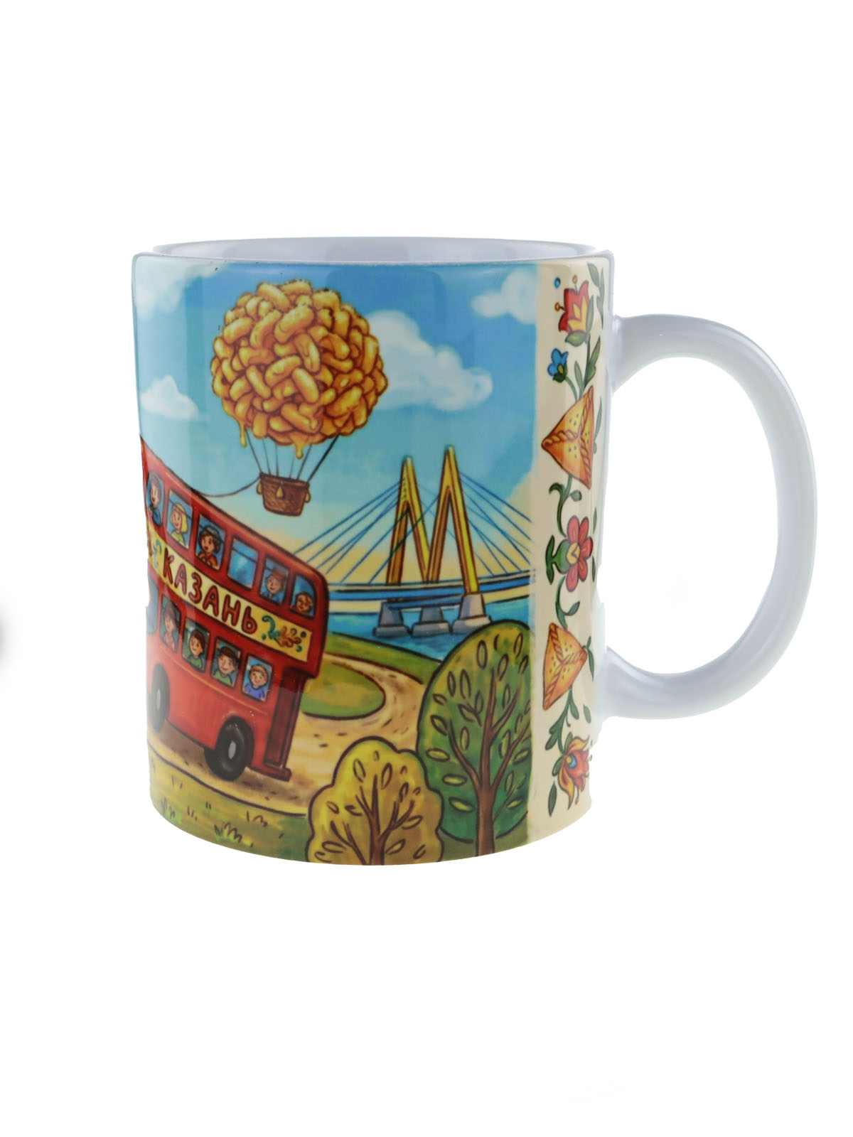 Керамическая кружка "Котовасия в Казани" с уникальным рисунком , объем 330мл.