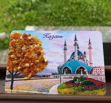 Магнит дерево янтарь Казань Кул Шариф цветы