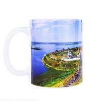 Керамическая кружка с изображением Острова града Свияжск, объем 330мл.