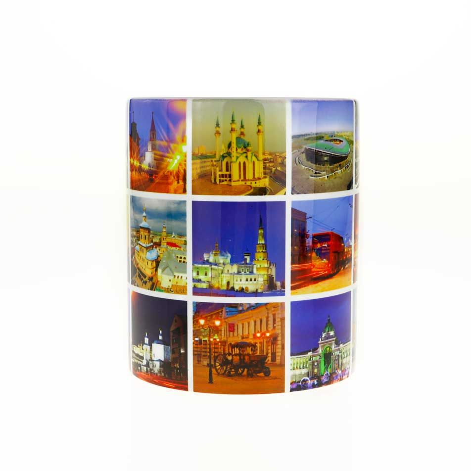 Кружка керамическая "Коллаж достопримечательностей Казани"