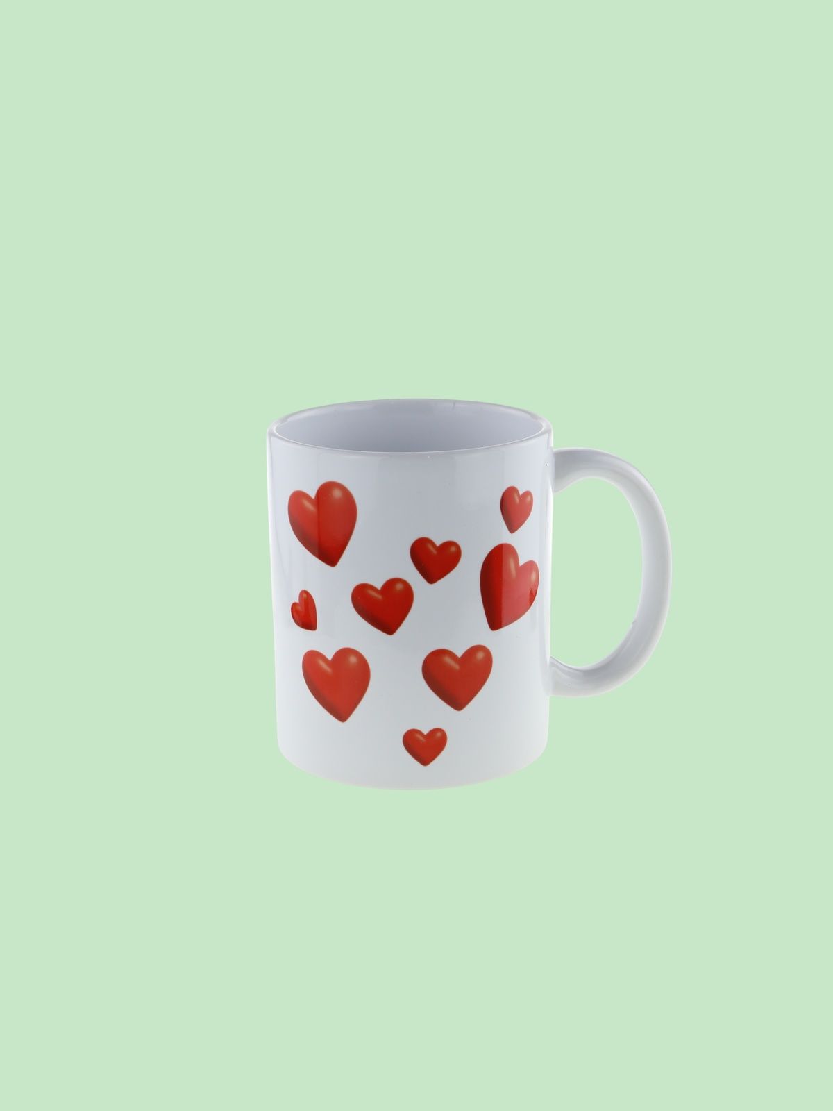 Керамическая кружка "LOVE" с надписью и сердечками