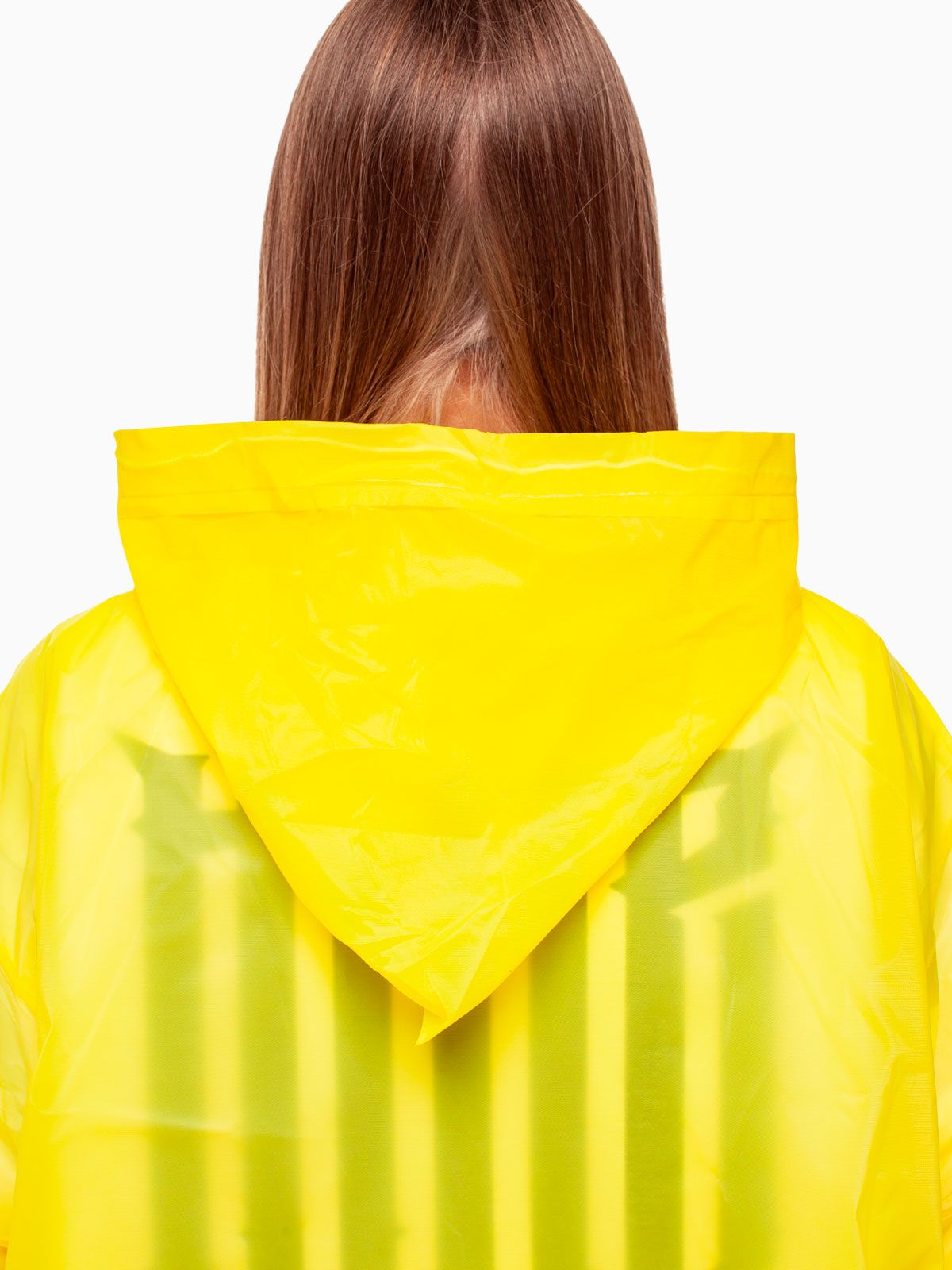 Дождевик водонепроницаемый c капюшоном женский / мужской / универсальный, на кнопках, полиэтилен, 15 мкм, цвет желтый