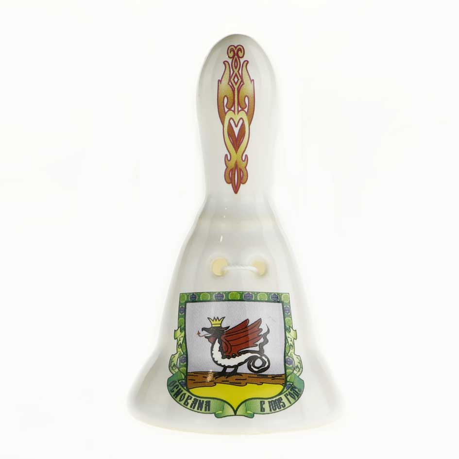 Колокольчик керамика круглый средний с ручкой Казань