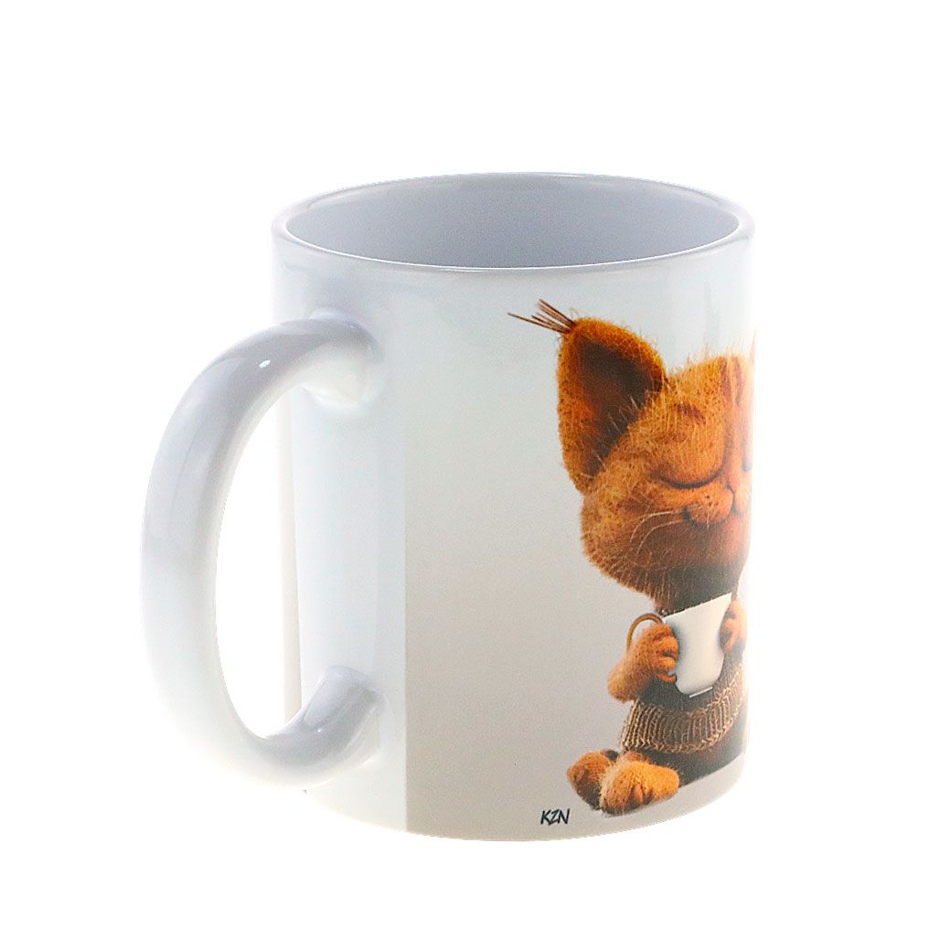 Кружка керамическая рисунок Котика "Понимать меня необязательно, обязательно любить и кормить вовремя"