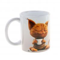 Кружка керамическая рисунок Котика "Понимать меня необязательно, обязательно любить и кормить вовремя"