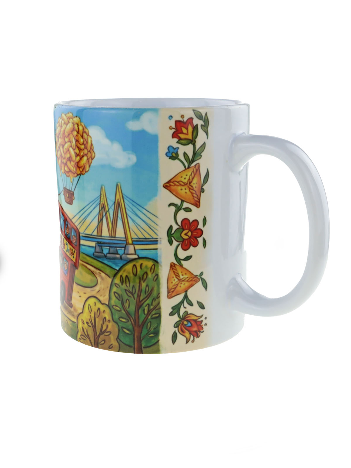 Керамическая кружка "Котовасия в Казани" с уникальным рисунком , объем 330мл.