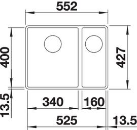Мойка Blanco Subline 340/160-F InFino антрацит