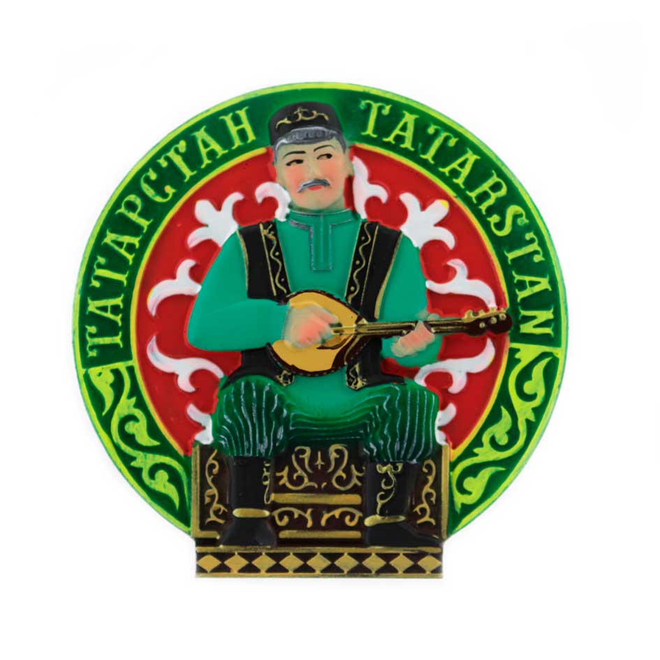 Магнит барельеф Бабай РТ в зелёном_04