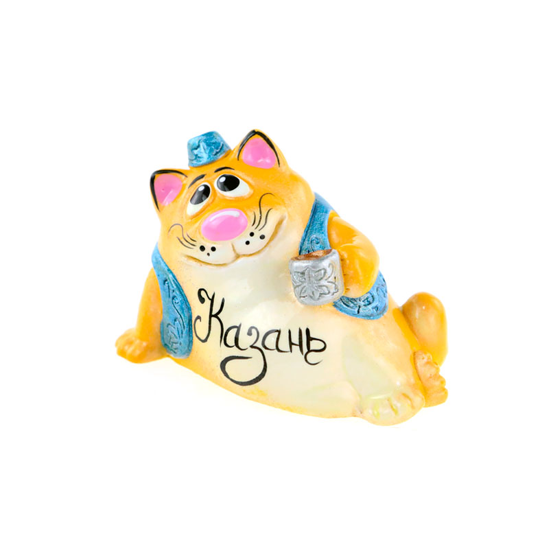 Кот с пиалой Казань 5см (синий)
