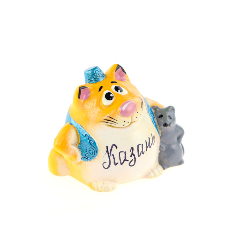 Кот с мышкой Казань 5см (синий)