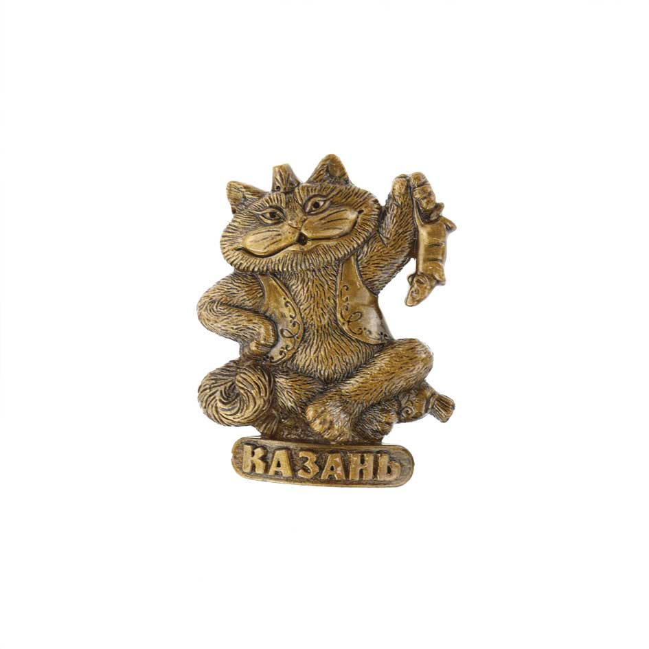 Магнит Кот с мышкой 6х5см