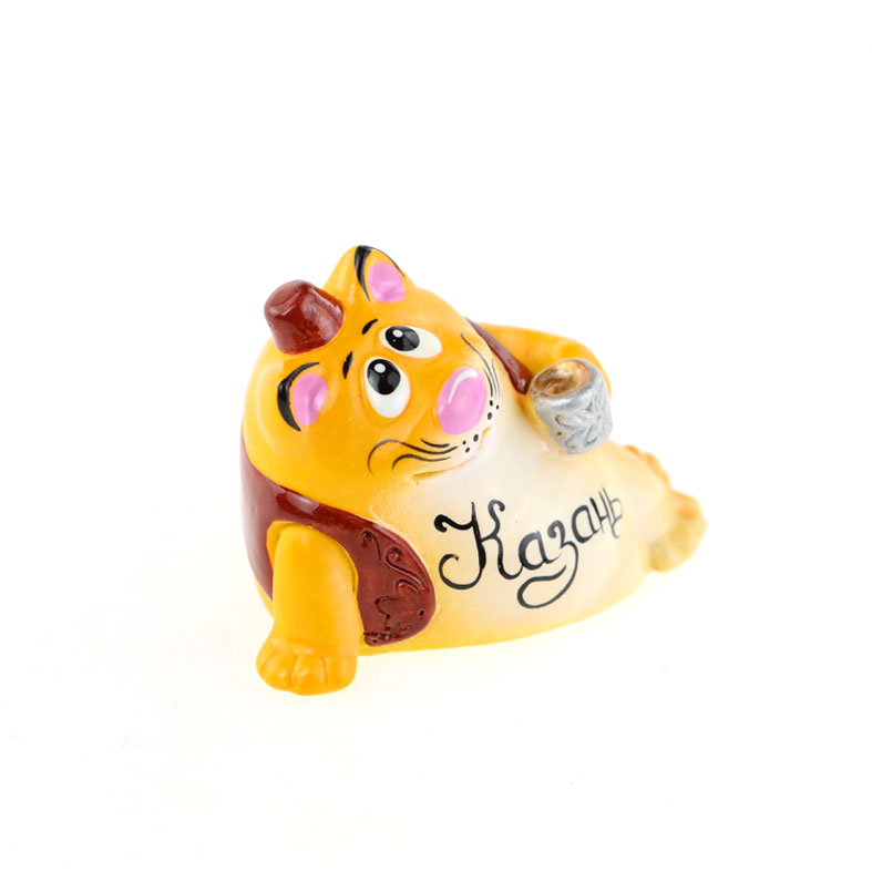 Кот с пиалой Казань 5см (красный)