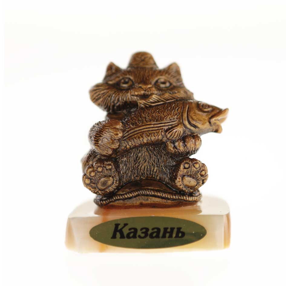 Кот на селените с рыбкой Казань