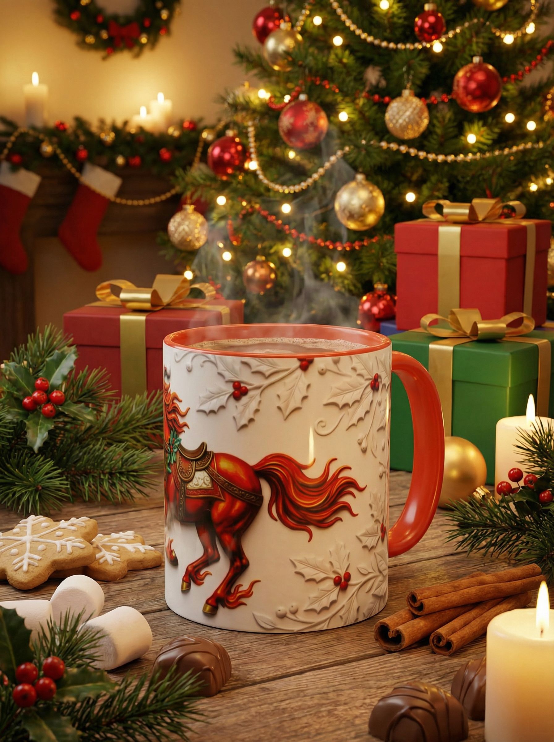 Кружка керамическая "Рыжий Конь 2026" 330мл. - Талисман года в ярких красках! Подарок на новый год.