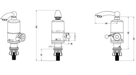 Смеситель водонагреватель для кухни РМС SL127EL-019F электрический