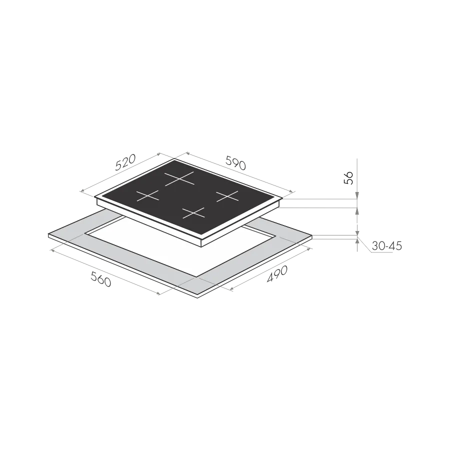 Индукционная варочная панель Maunfeld MVI59.4HZ.2BT-BK
