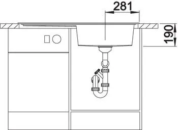 Мойка Blanco Zenar XL 6 S InFino (чаша справа) белый с клапаном-автоматом