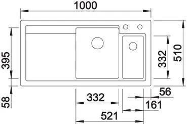 Мойка Blanco Axon II 6 S InFino (чаша слева) серый алюминий керамика с клапаном-автоматом