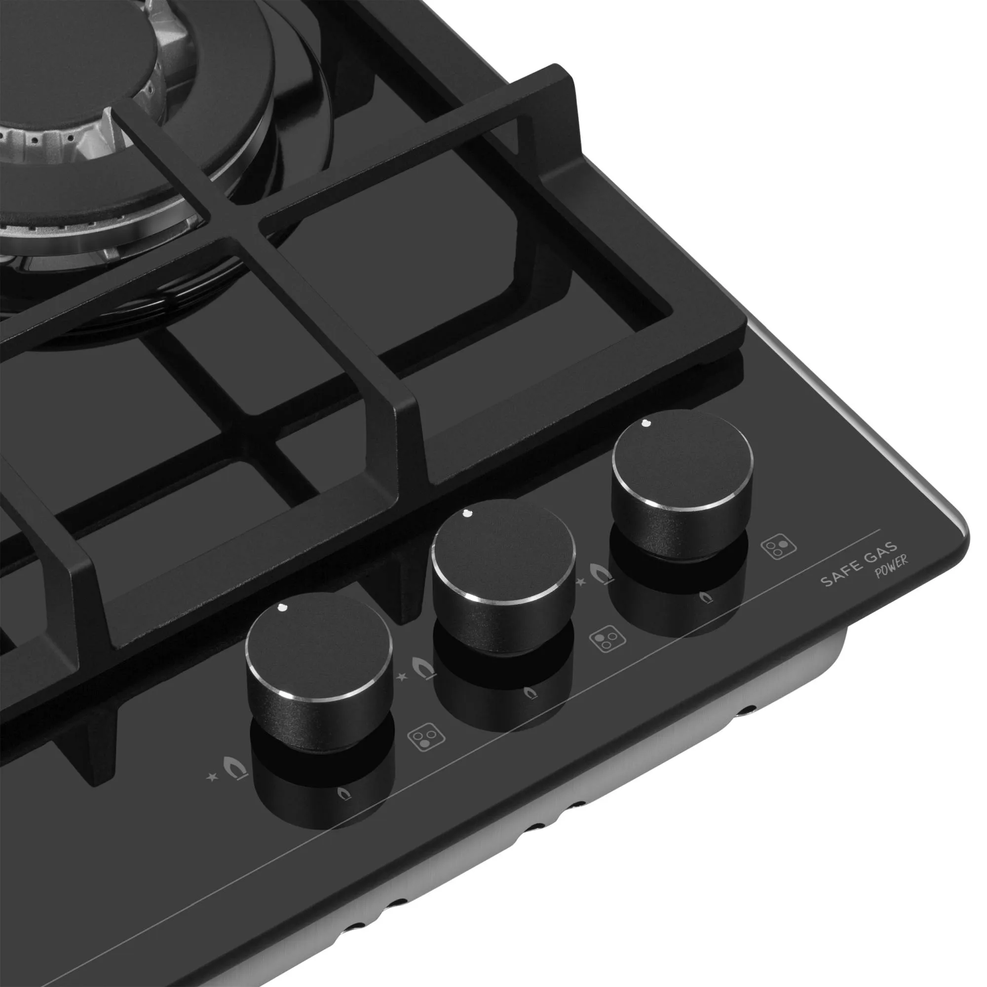 Варочная панель газовая Meferi MGH453BK GLASS POWER