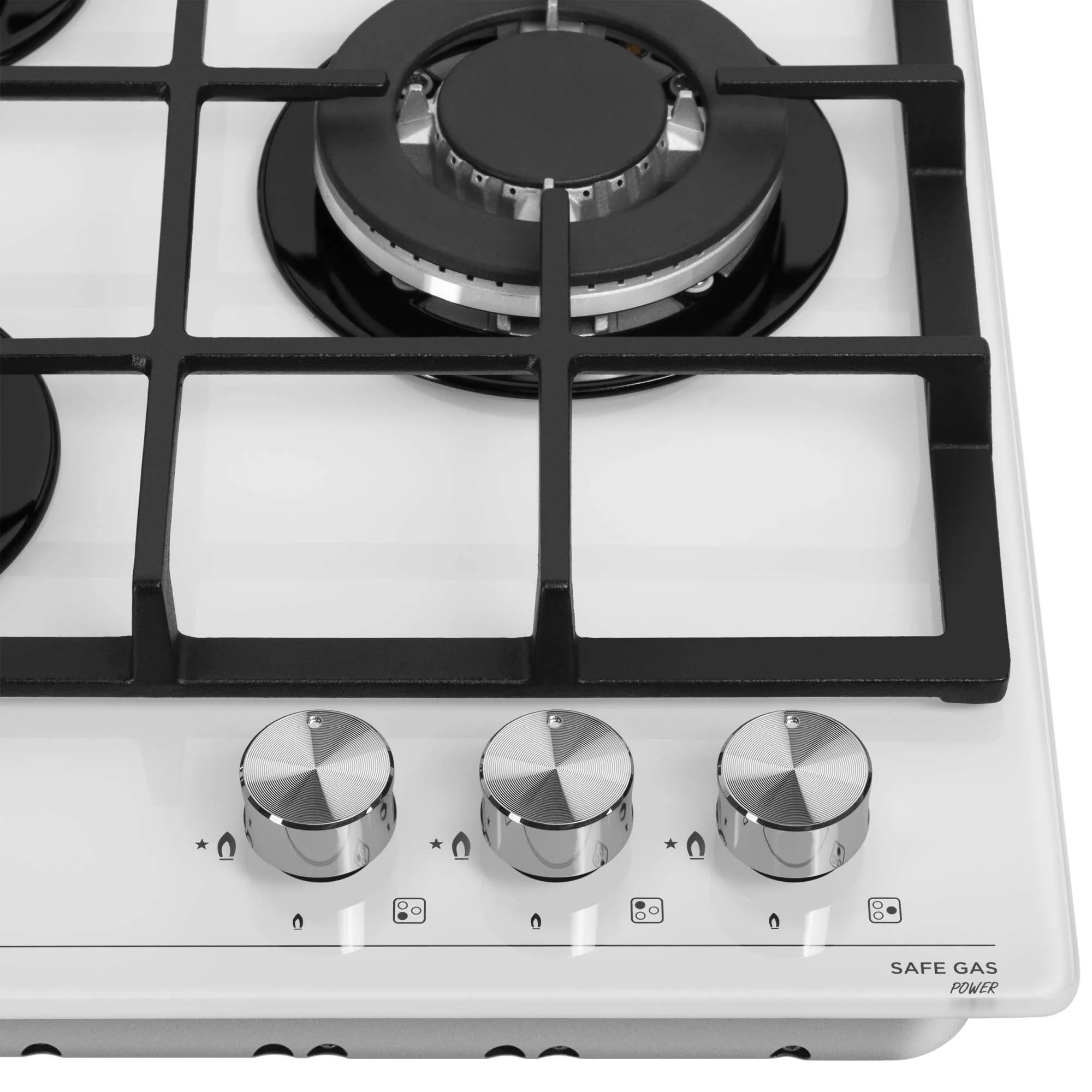 Варочная панель газовая Meferi MGH453WH GLASS POWER