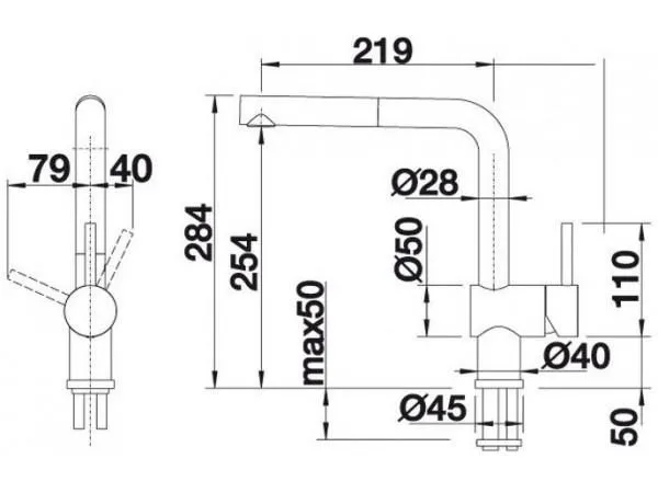 Смеситель для мойки Blanco Linus-S керамика базальт