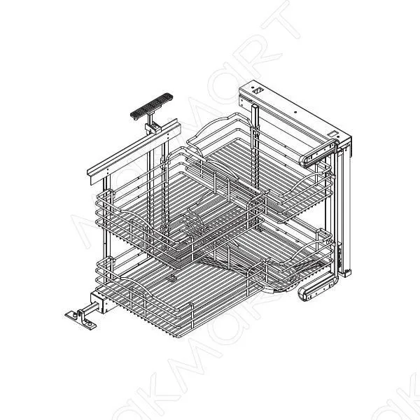 Механизм Dynamic Corner в угловую базу, правый, отделка хром Механизм Dynamic Corner в угловую базу, правый, отделка хром