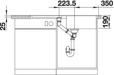 Мойка Blanco Yova XL 6 S InFino шампань с клапаном-автоматом с аксессуарами