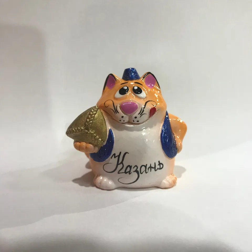 Кот с треугольником Казань 5см (синий)