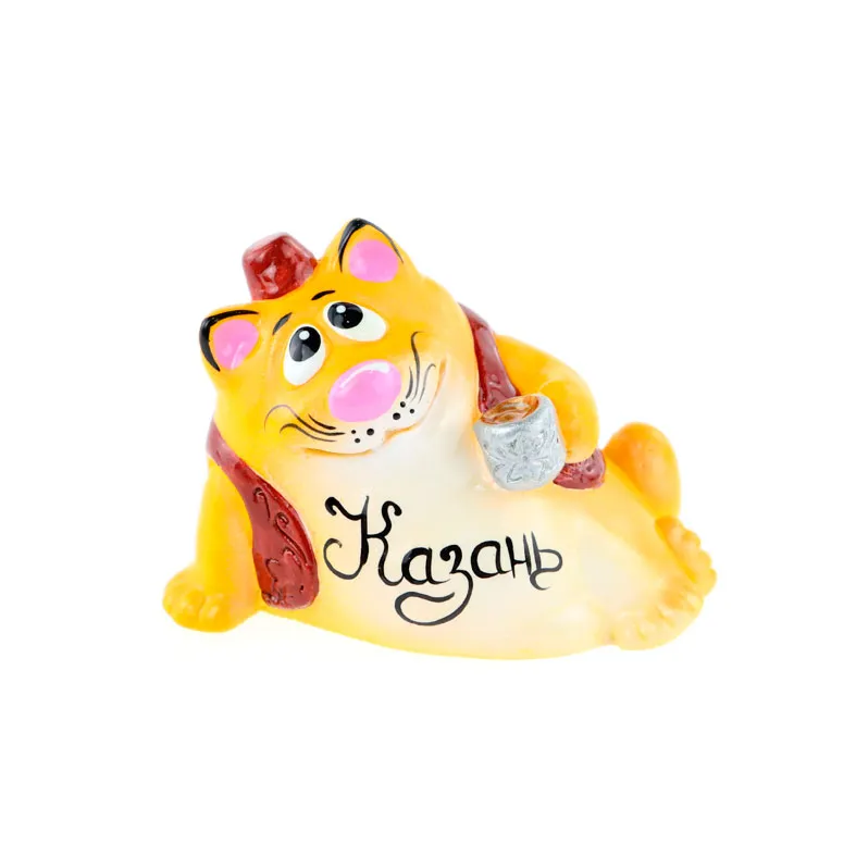 Кот с пиалой Казань 5см (красный)