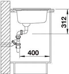 Мойка Blanco Axon II 6 S InFino (чаша слева) серый алюминий керамика с клапаном-автоматом