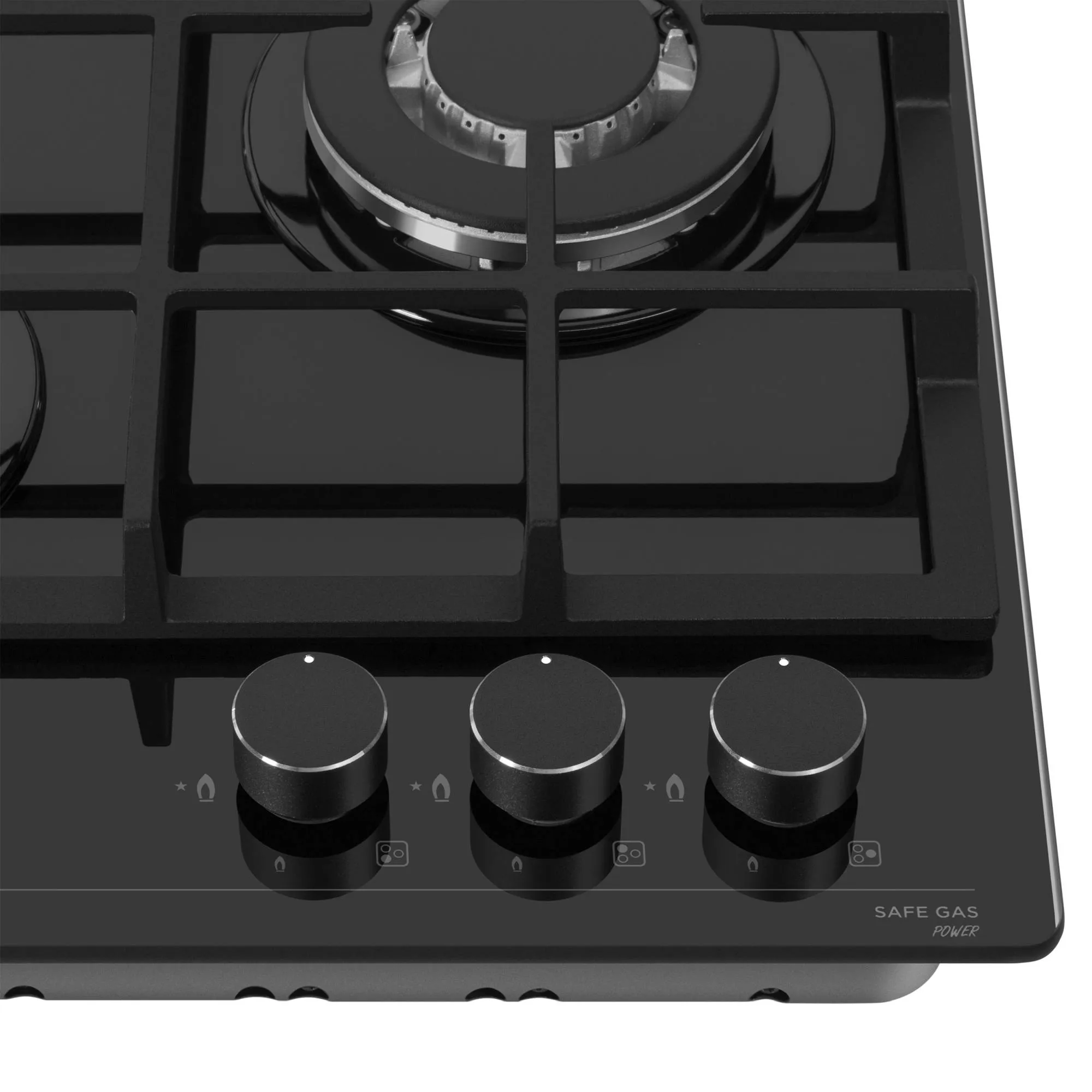 Варочная панель газовая Meferi MGH453BK GLASS POWER