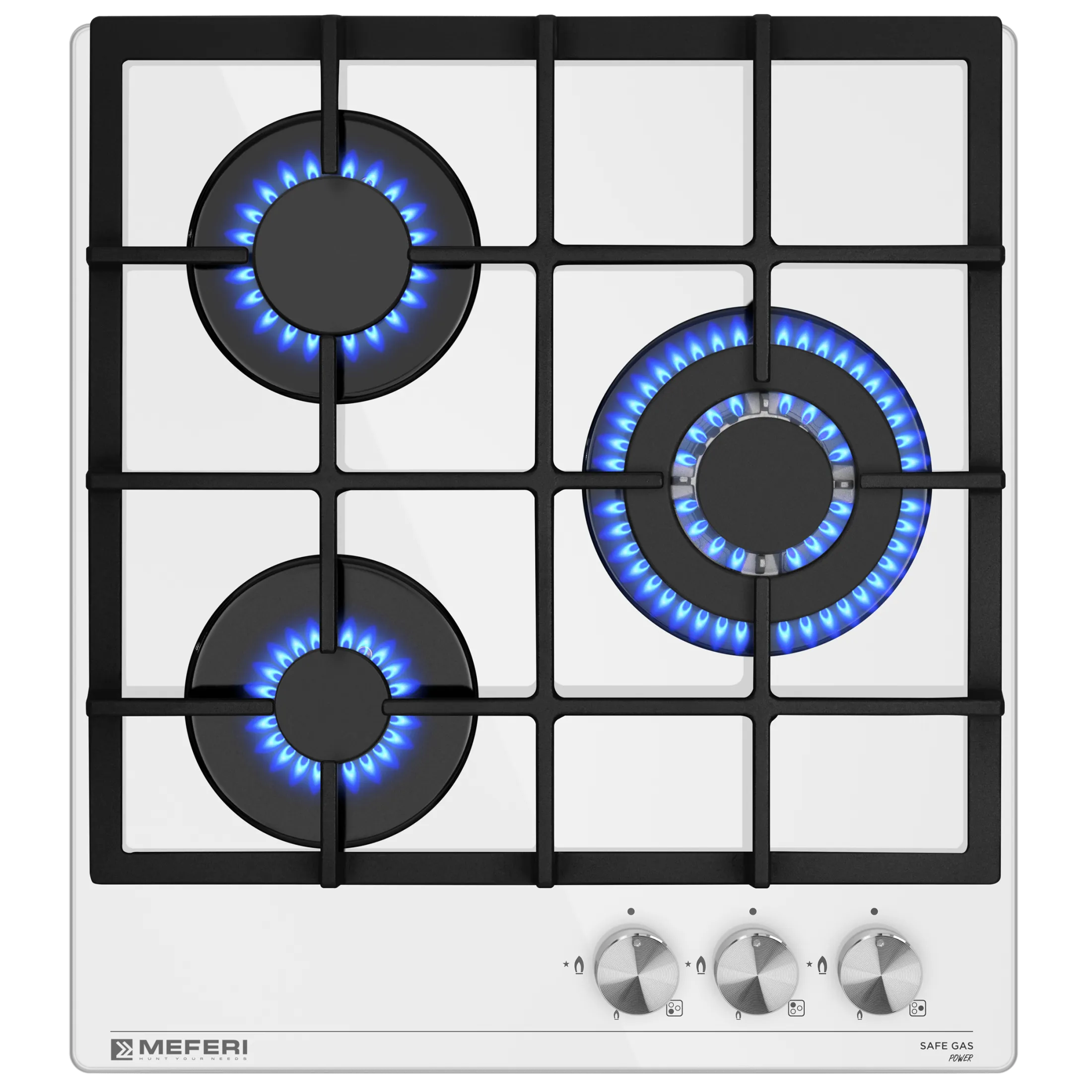 Варочная панель газовая Meferi MGH453WH GLASS POWER