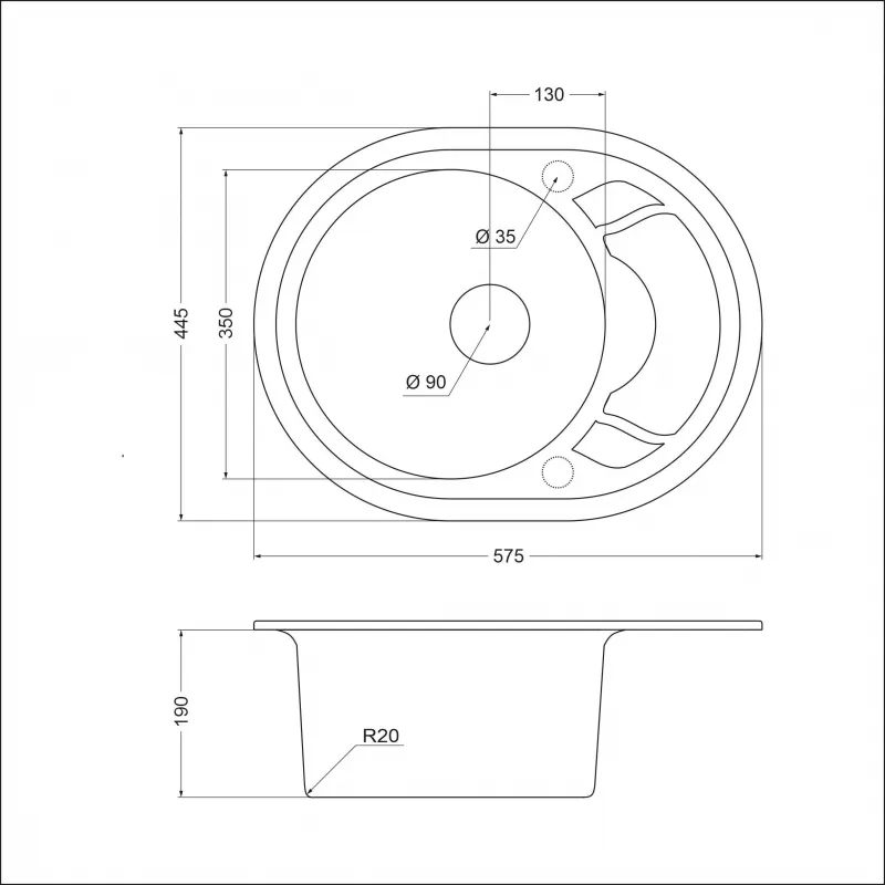 Кухонная мойка EMAR EMQ-1575.C Сардоникс