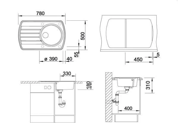 Мойка Blanco Rondoval 45 S шампань
