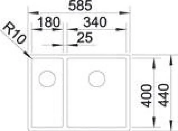 Мойка Blanco Claron 340/180-IF (чаша справа) нержавеющая сталь зеркальная полировка