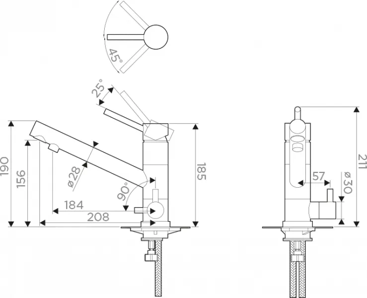 Смеситель OMOIKIRI TONAMI-CA, карамель/хром