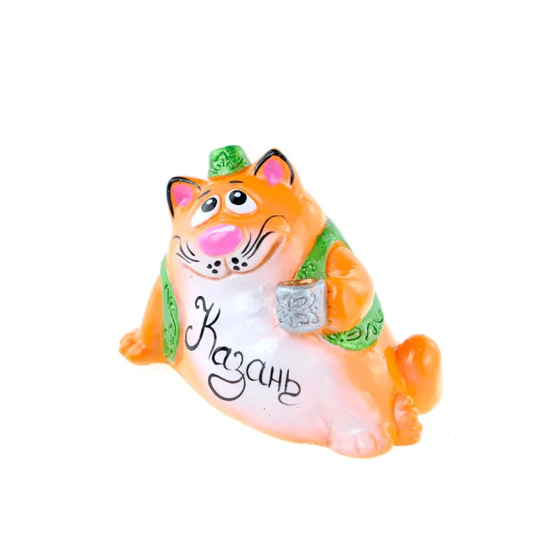 Кот с пиалой Казань 5см (зеленый)