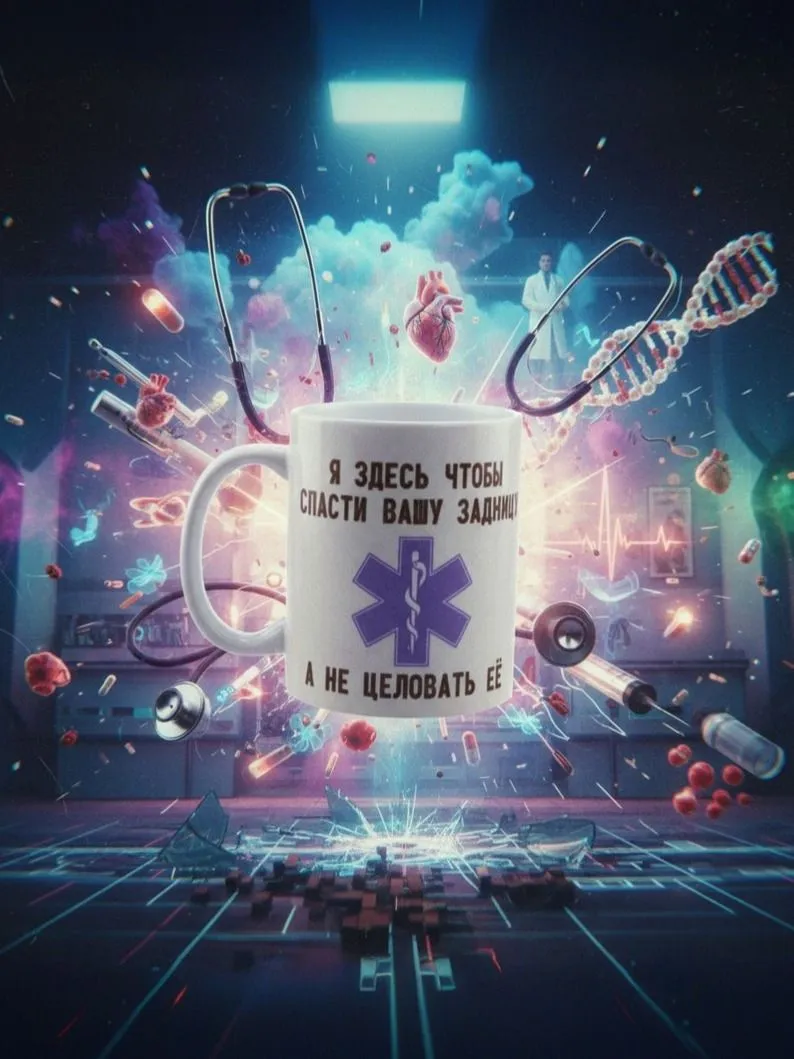 Керамическая кружка с приколом "Я здесь, чтобы ... "